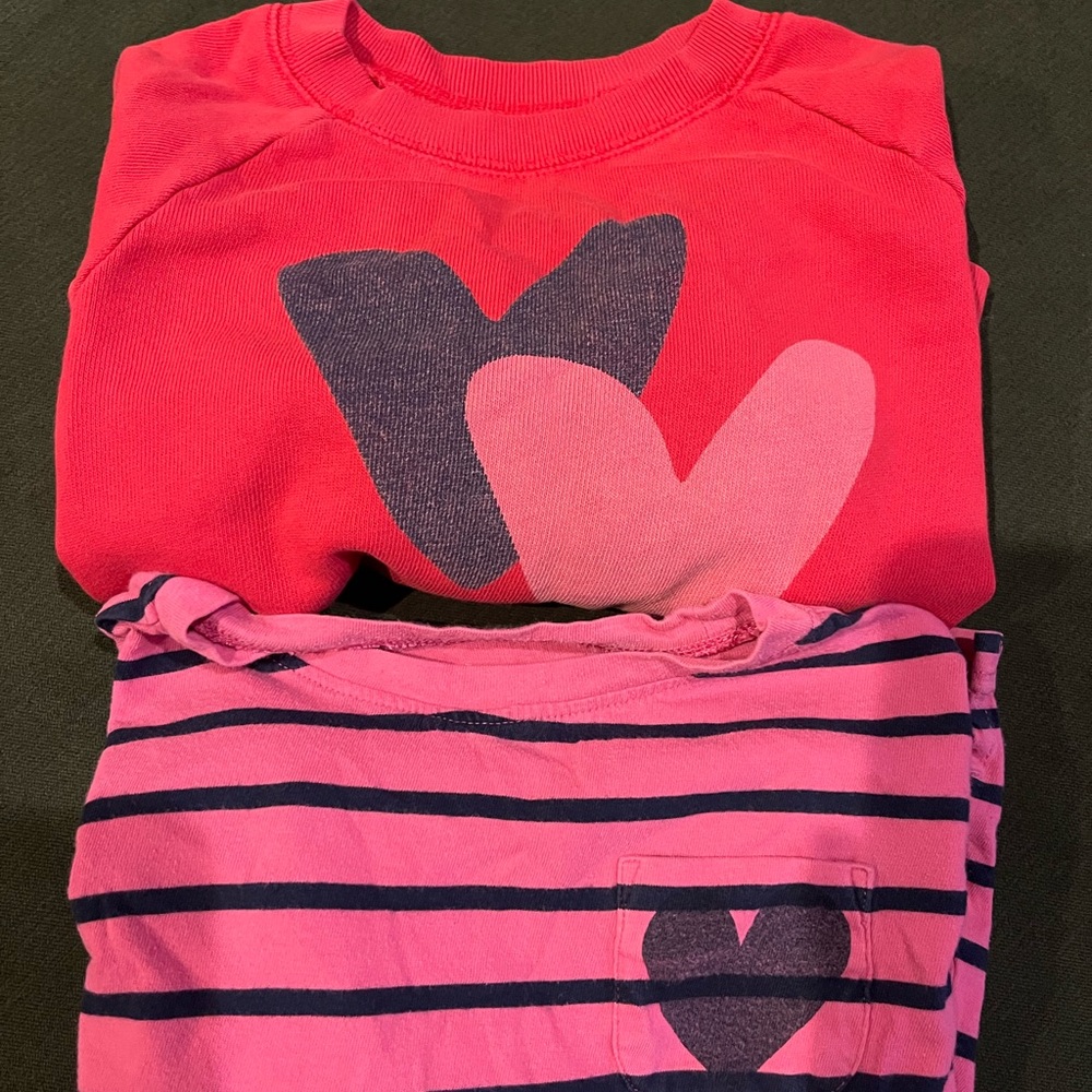 Lot of Primary Heart Sweatshirt and Shirt